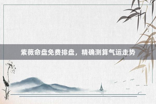 紫薇命盘免费排盘，精确测算气运走势
