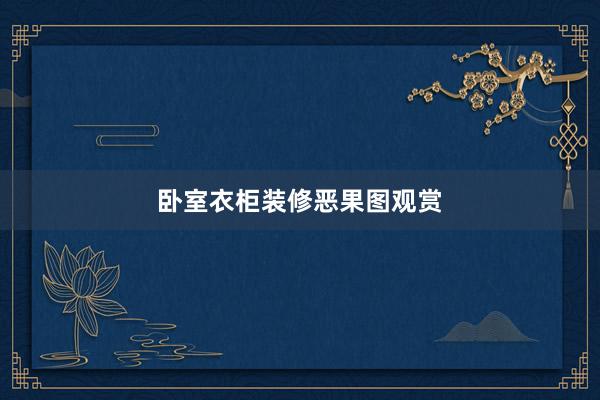 卧室衣柜装修恶果图观赏